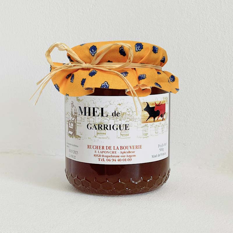 Garrigue_Tissu-jaune_800p Garriguehonig mit Stoffdekor gelb