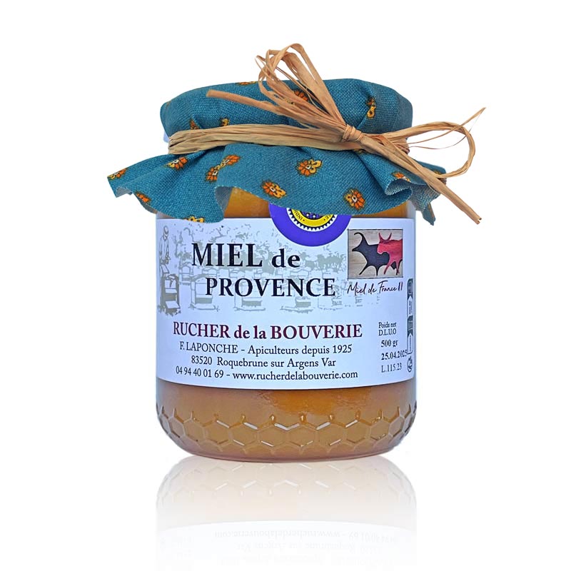 Provence-Honig mit Stoffdekor türkis