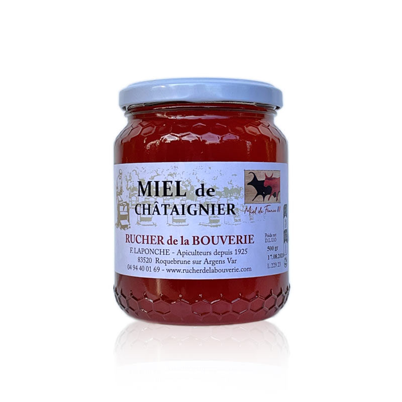 Edelkastanienhonig Rucher de la Bouverie, Vorderseite