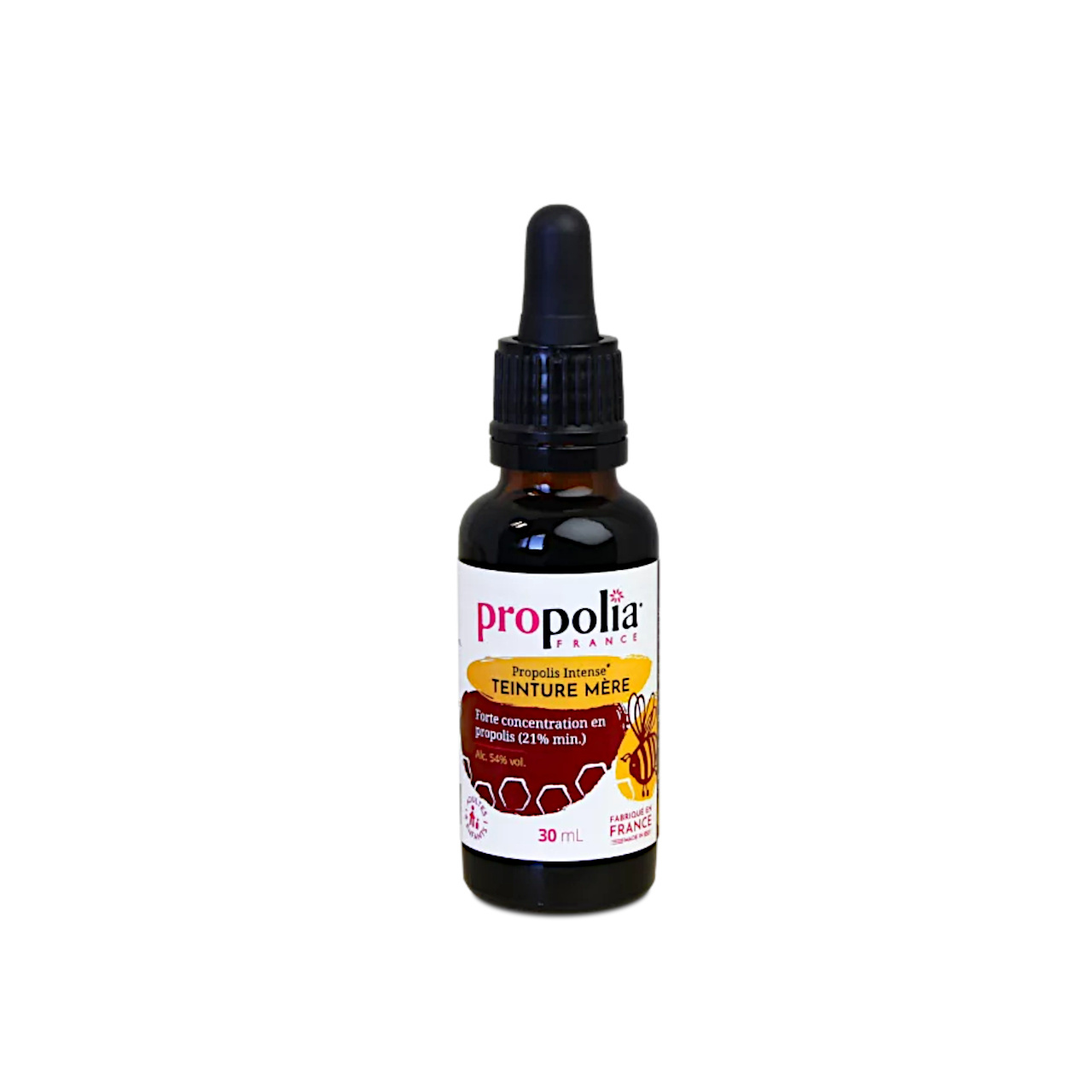 Propolia Urtinktur reine Propolis Braunes Fläschchen schwarzer Kappe und Etikett
