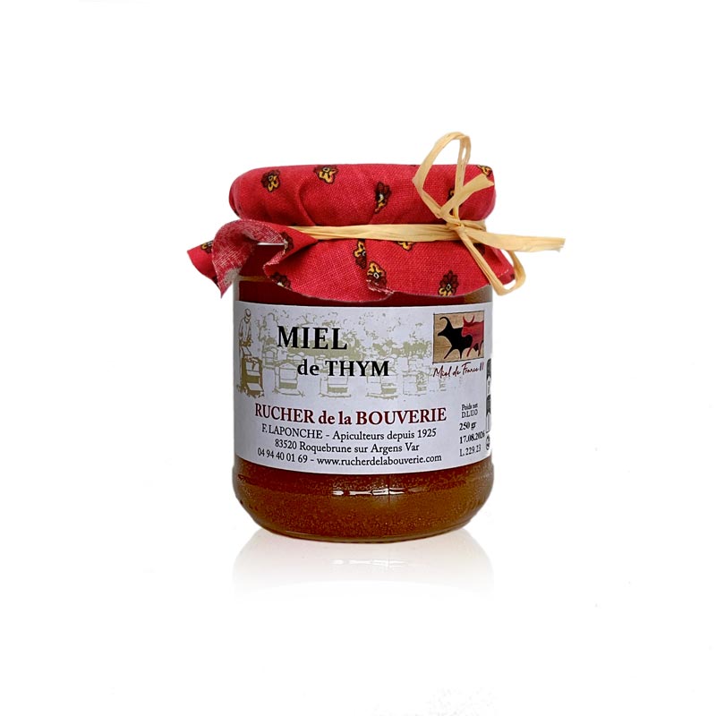 Thymianhonig 250 g mit Stoffdekor rot